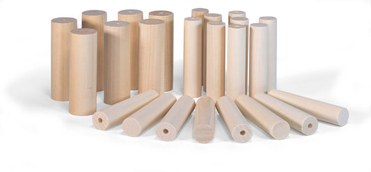 Drechselholz, Rundhölzer 30mm und 20mm Durchmesser, Verpackungsinhalt