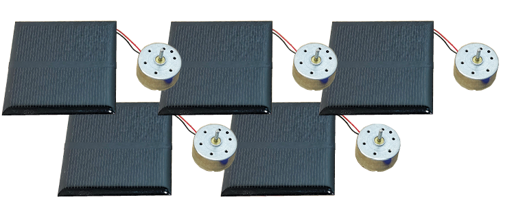 5er Set Solarpanele mit Elektromotor