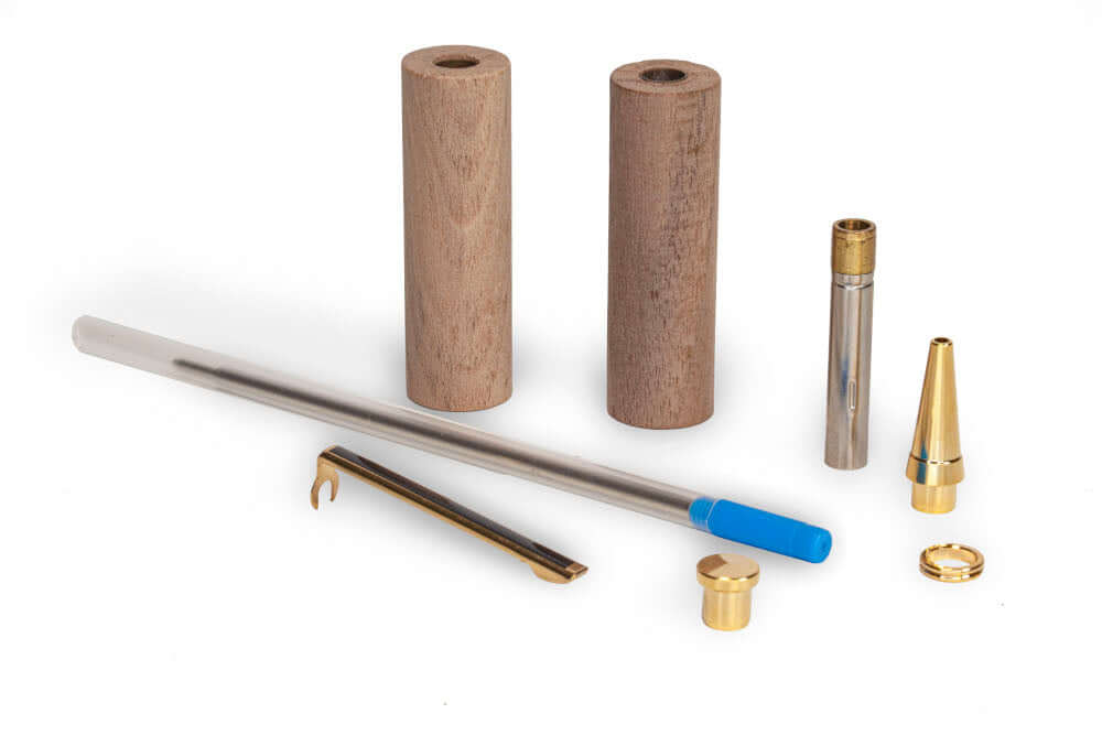Holzkugelschreiber aus Nussholz, Einzelteile