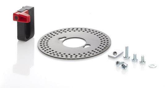 Teilscheibe aus Metall mit Schrauben
