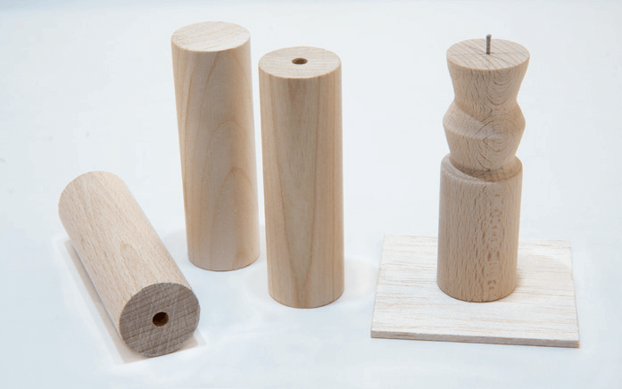 Kirschenholz Rohlinge rund 3 Stück mit fertigem Modell