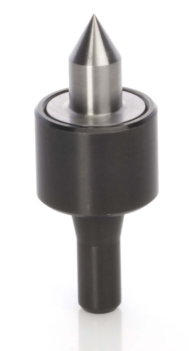 Rollkorn präzision für Drehbank, schwarz mit Metallspitze