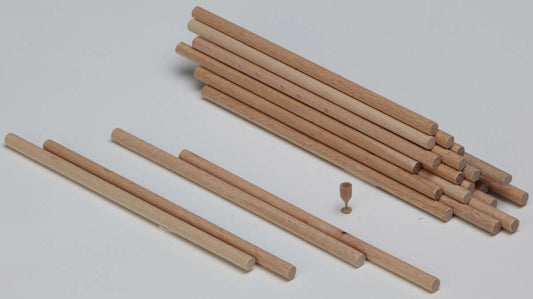 Buchenholz Rohling 6mm klein 20 Stück lose auf Tisch