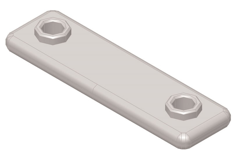 Klemmplatte mit 2 Bohrungen aus Metall