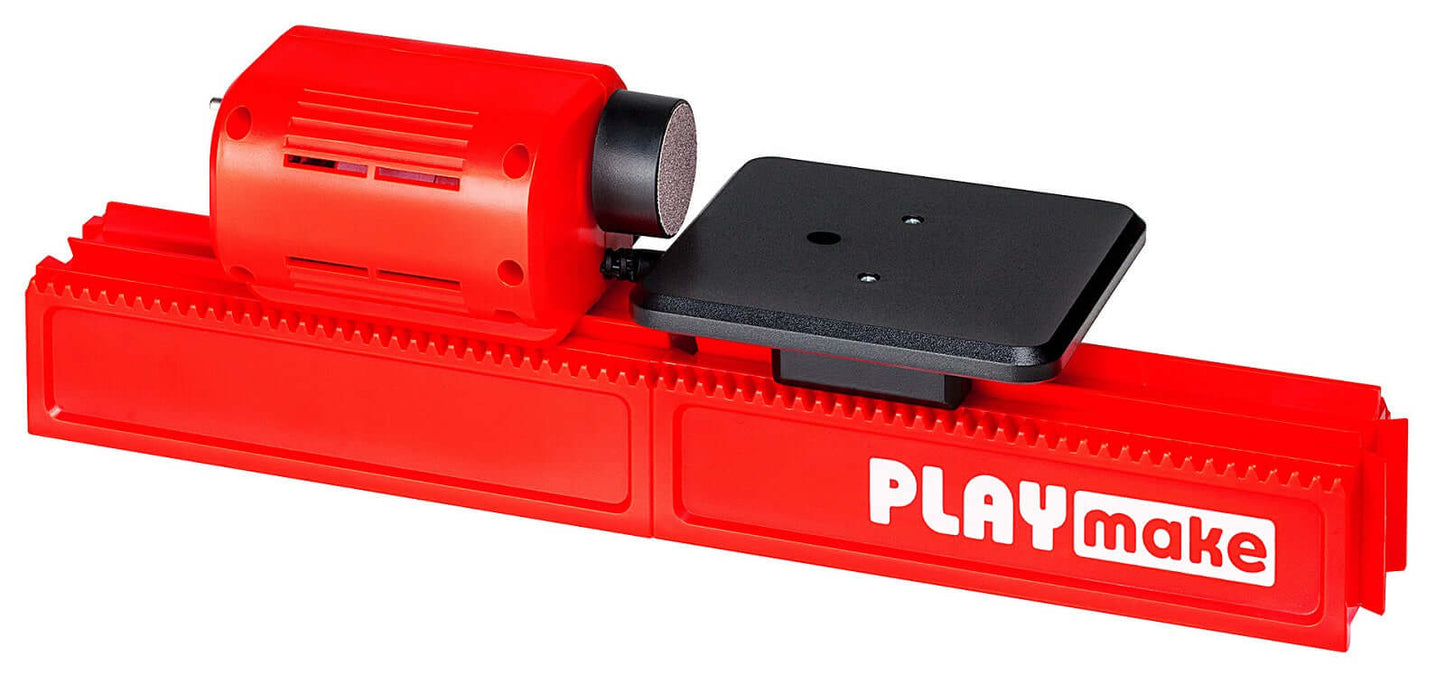 PLAYmake Schleifmaschine aufgebaut, rot und schwarz