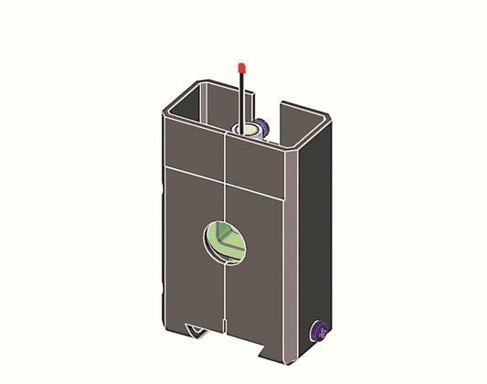 Stichsaegegehaeuse für PLAYmake aus schwarzem Kunststoff mit Sägeblatt