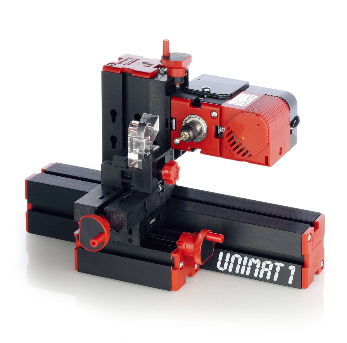 UNIMAT 1 Classic Horizontalfräse aufgebaut mit Werkstück aus Kunststoff