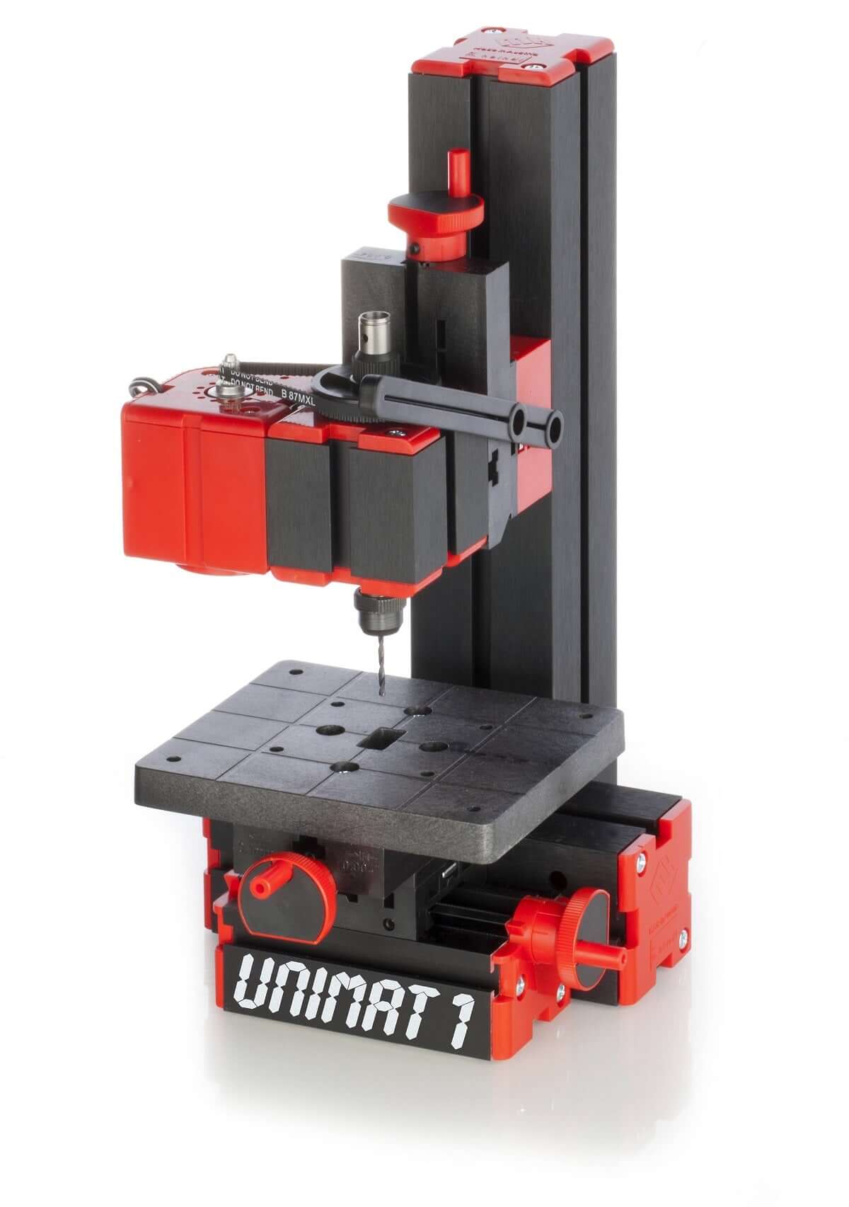 UNIMAT 1 Standbohrmaschine aufgebaut, schwarze und rote Teile