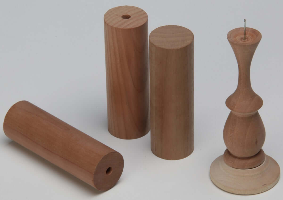 Nussholzohlinge Rund 3 Stück mit fertigem Holzmodell